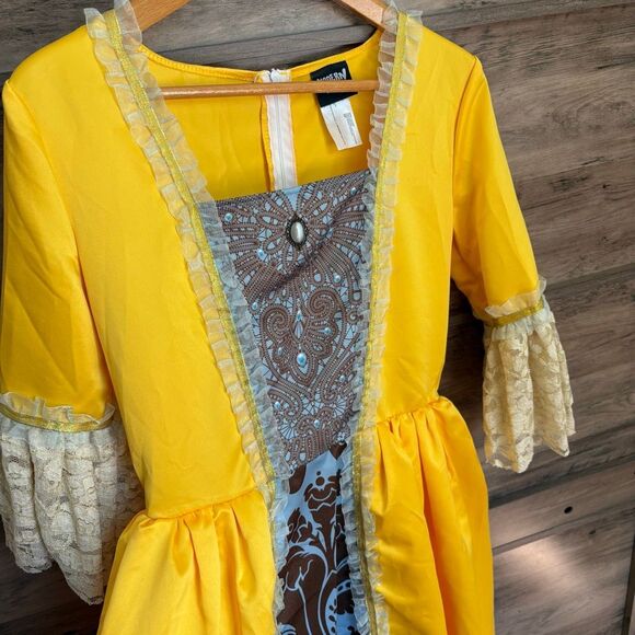 Colonial Aristocrat Monarchy Regency Royal Court Presentation Lace & Gold Gown - Picture 2 of 11